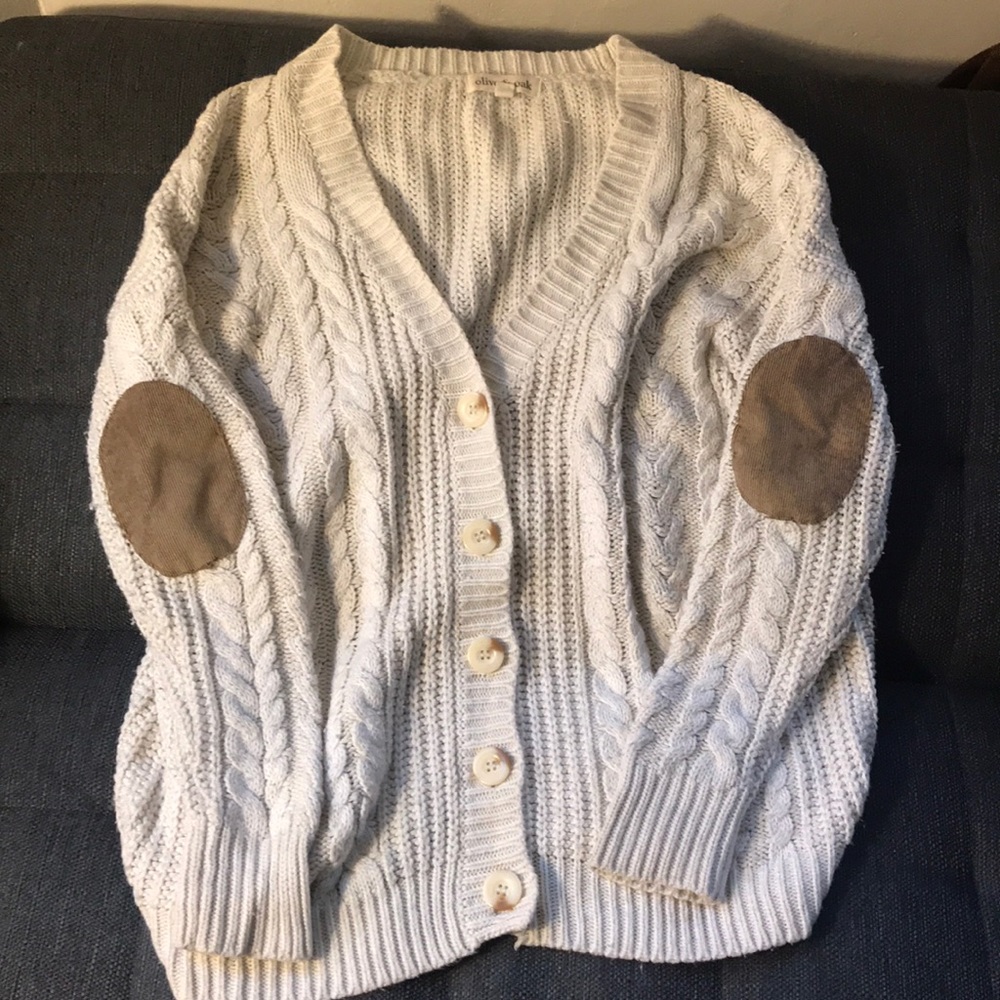Cardigan with elbow patches